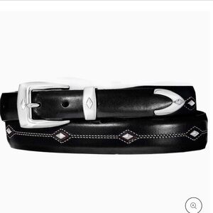 Brighton Men’s Denver Diamond Black Leather Belt